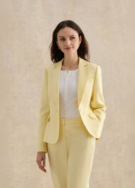 Adalee Linen Jacket, Soft Yellow, hi-res